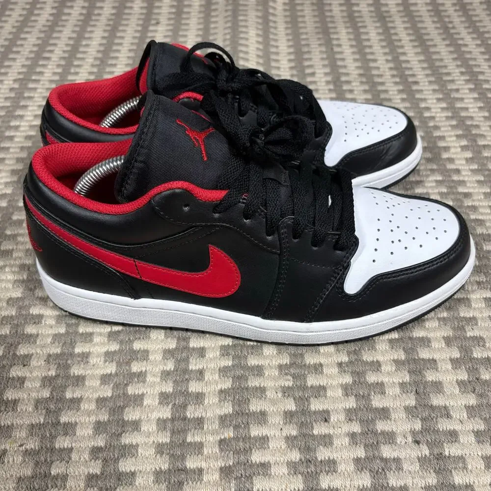 Nike Air‎ Jordan 1 Low Black Gym Red White Mens Size 10 Sneakers 553558-063